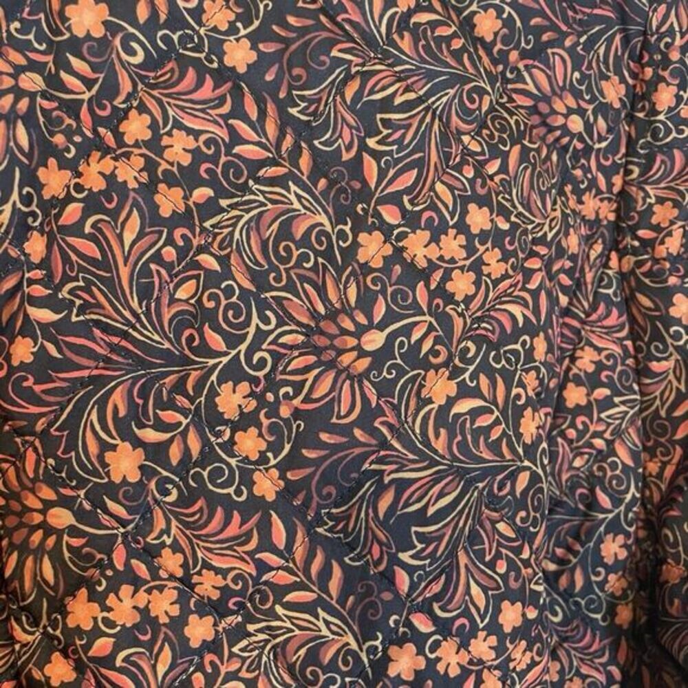 Floral Quilted Jacket Women's Autumn Colors Orange Brown Button Jacket XXL NWT - Picture 11 of 11